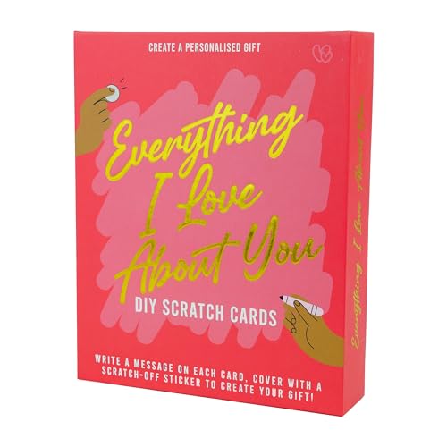 Everything I Love About You - DIY Rubbelkarten - Personalisierte Nachrichtenkarten für eine herzliche Offenbarung - Nachdenkliche Geschenkidee von GR Gift Republic