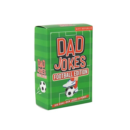Gift Republic Footbal Dad Jokes – 100 Karten mit Fußball-Themen-Witzen & Wortspielen Perfektes Strumpffüller oder Gag-Geschenk für Männer – Kinder/Erwachsene Ideal für Weihnachten oder Geburtstage Gift Republic Footbal Dad Jokes – 100 Karten mit Fußball-Themen-Witzen & Wortspielen Perfektes Strumpffüller oder Gag-Geschenk für Männer – Kinder/Erwachsene Ideal für Weihnachten oder Geburtstage von GR Gift Republic