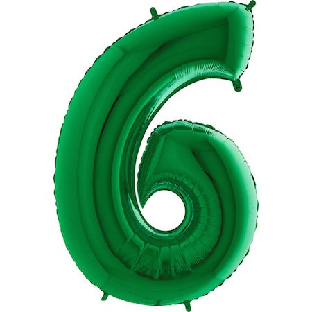 Riesige grüne Nummer '6‘ Ballon-Dekoration - Partyangebot von Toyland