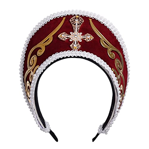 GRACEART Anne Boleyn Hut Kopfbedeckung Elizabethanische Kopfbedeckung Tudor Coronet Hood Hat, Style-3, 38 von GRACEART