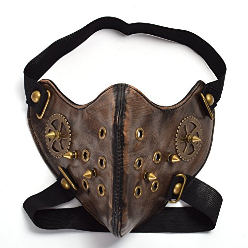 GRACEART Steampunk Gang Maske Mode Unisex Cosplay Gesichtsschutzmaske Bronze Einheitsgröße 1 Stück von GRACEART