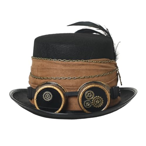 GRACEART Steampunk-Hut, Unisex, Halloween, Kostüm-Zubehör mit Brille und Zahnrädern GRACEART Steampunk-Hut, Unisex, Halloween, Kostüm-Zubehör mit Brille und Zahnrädern von GRACEART