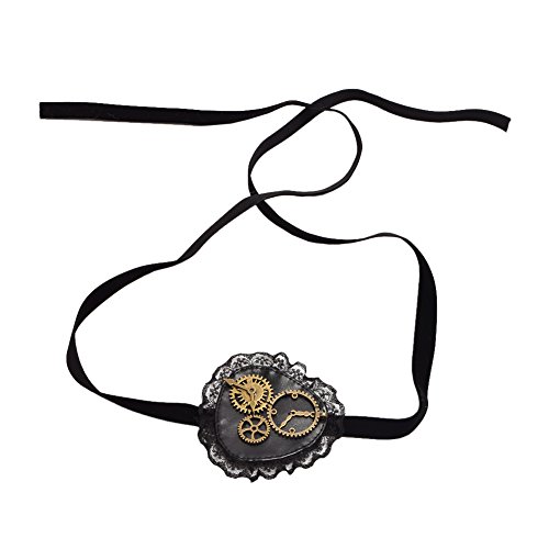 GRACEART Steampunk Piraten Augenklappe Pirat Kostüm Eyepatch Zubehör Accessoire Piratenklappe von GRACEART