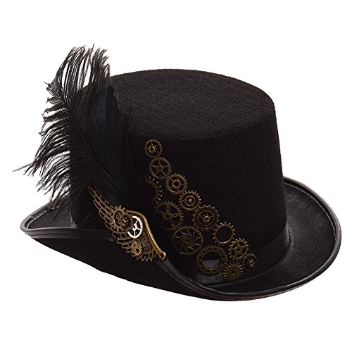 GRACEART Unisex Steampunk Hut Steampunk Zylinder Hut für Männer oder Frauen (DE/NL/SE/PL, Alphanumerisch, M, Style-24) von GRACEART