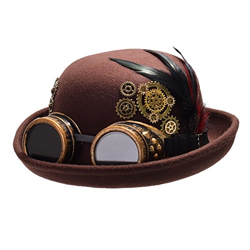 GRACEART Unisex Steampunk Hut Steampunk Zylinder Hut für Männer oder Frauen (DE/NL/SE/PL, Alphanumerisch, M, Style-16) von GRACEART