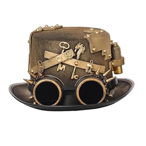 GRACEART Unisex Steampunk Hut Steampunk Zylinder Hut für Männer oder Frauen (DE/NL/SE/PL, Alphanumerisch, M, Style-20) von GRACEART