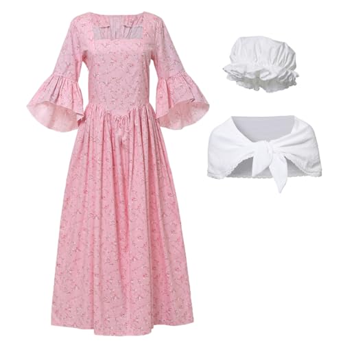 GRACEART Victorian maid Kleid Pionier Colonial Woman Kostüm Kleid (22, Rosa) von GRACEART