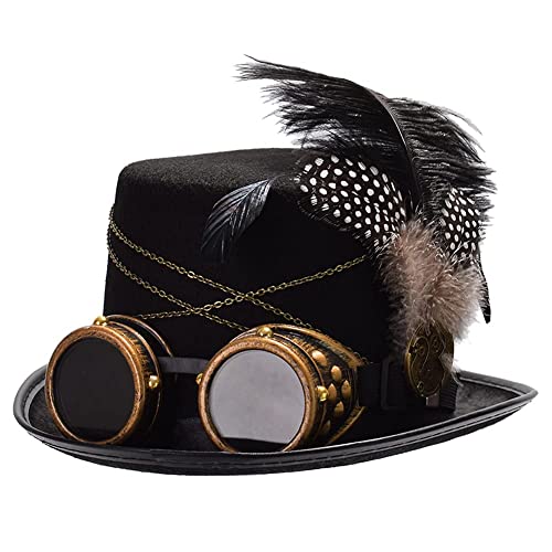 GRACEART Unisex Steampunk Hut Steampunk Zylinder Hut für Männer oder Frauen (DE/NL/SE/PL, Alphanumerisch, L, Style-06) GRACEART Unisex Steampunk Hut Steampunk Zylinder Hut für Männer oder Frauen (DE/NL/SE/PL, Alphanumerisch, L, Style-06) von GRACEART