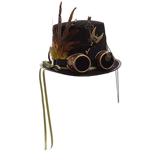 GRACEART Unisex Steampunk Hut Steampunk Zylinder Hut für Männer oder Frauen (DE/NL/SE/PL, Alphanumerisch, M, Style-14) GRACEART Unisex Steampunk Hut Steampunk Zylinder Hut für Männer oder Frauen (DE/NL/SE/PL, Alphanumerisch, M, Style-14) von GRACEART