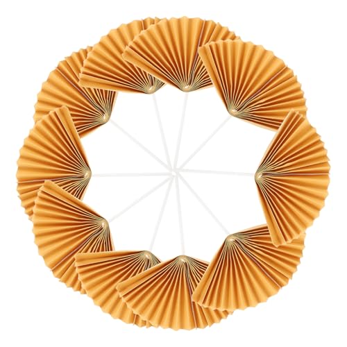 GRADENEVE 16 Stück Teiliges Paper Fan Cake Topper Goldfarbene Antike Fächer Cake Inserts Stabile Papiertopper für Geburtstagstorten Cupcake Deko und Festliche Partydekoration von GRADENEVE