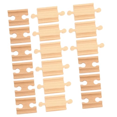 GRADENEVE 18 Stück Teiliges Holzschienen Zubehör Kindgerechte Holzeisenbahn Gleise Langlebiges Zugspielzeug für Jungen und Mädchen Kompatibel mit Montessori Zugschienen Fördert Bauen und von GRADENEVE