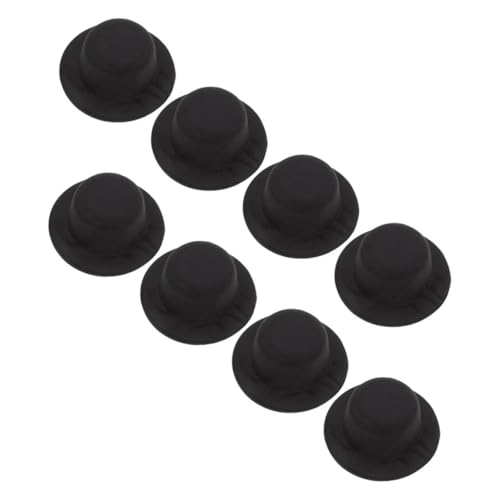 GRADENEVE 8 Stück Teiliges Mini Zierkappen Schwarze Kleine Top Hüte für Basteln DIY Puppenzubehör Vielseitige Mini Hüte für Partydekorationen und Figuren für Puppen Geeignet von GRADENEVE