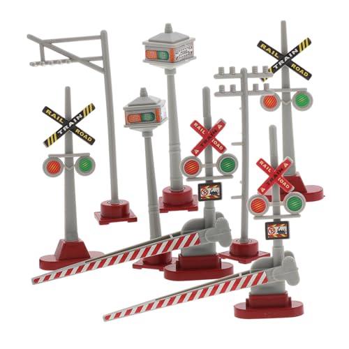 GRADENEVE 8 Stück Teiliges Realistischer Modell-signalleuchten für Eisenbahn-sandtische Vielfältige Verkehrszeichen und Signale zur Mikro-landschaftsdekoration Pädagogisches von GRADENEVE