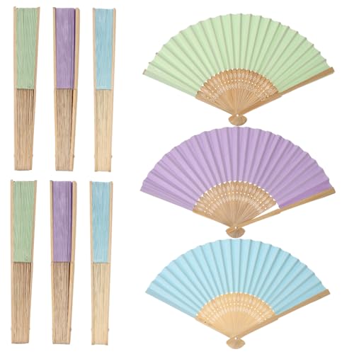GRADENEVE 9 Stück Teiliges Faltbare Papierfächer Leere Bunte Handfächer zum Bemalen DIY Bastelset für Leichte Handventilatoren in Pastellblau Pastellgrün Pastellviolett für Kreativität und GRADENEVE 9 Stück Teiliges Faltbare Papierfächer Leere Bunte Handfächer zum Bemalen DIY Bastelset für Leichte Handventilatoren in Pastellblau Pastellgrün Pastellviolett für Kreativität und von GRADENEVE