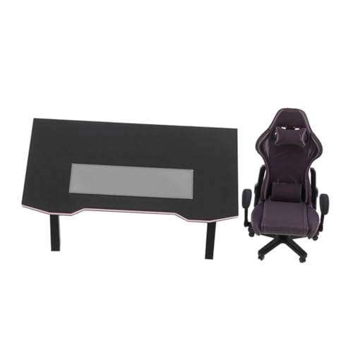 GRADENEVE Dollhouse Möbel Gaming Stuhl und Tisch Modell Realistische Miniatur Büro Dekoration Geeignet für Puppenhaus DIY Bastelprojekte Sammler GRADENEVE Dollhouse Möbel Gaming Stuhl und Tisch Modell Realistische Miniatur Büro Dekoration Geeignet für Puppenhaus DIY Bastelprojekte Sammler von GRADENEVE
