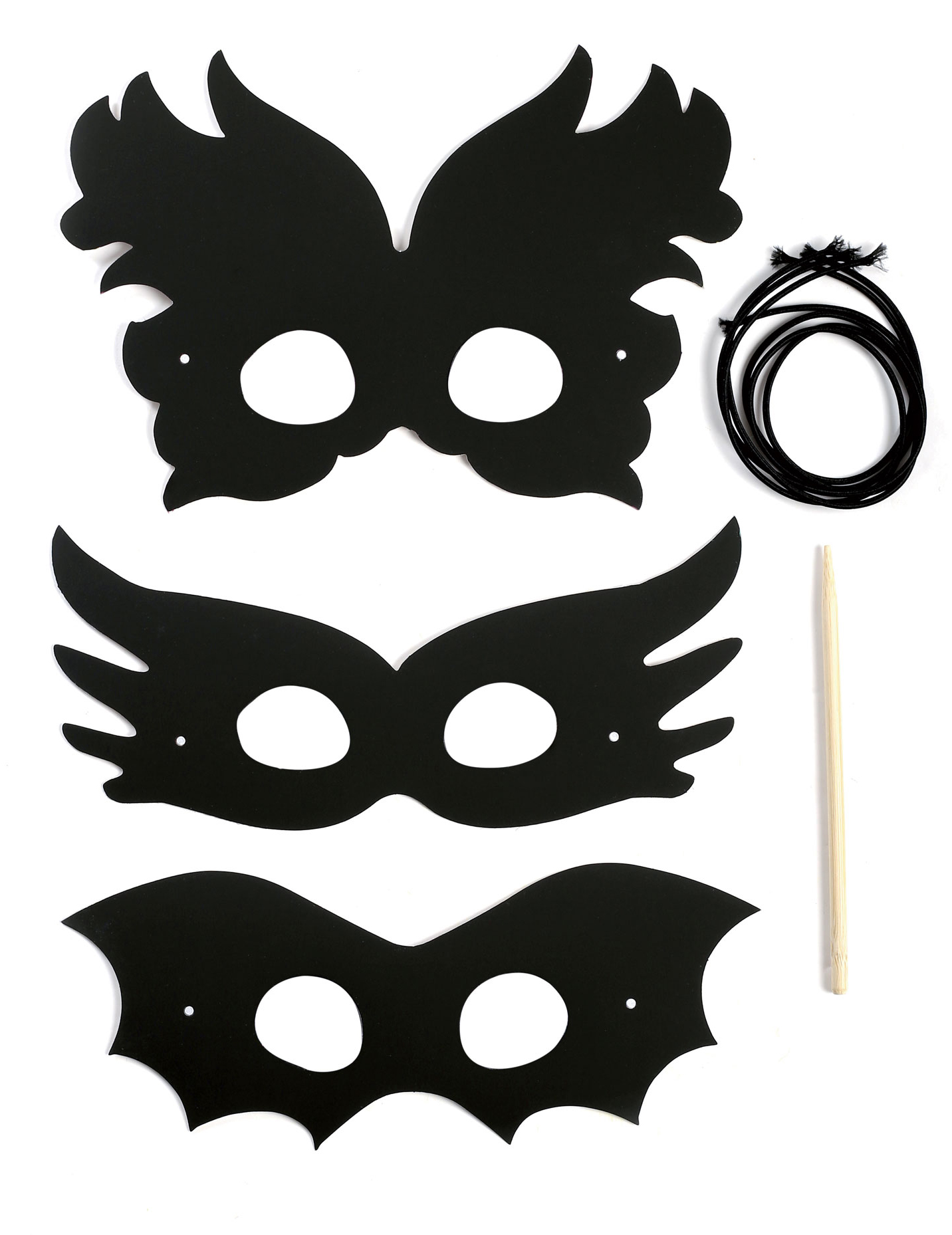 3 Kratzmasken aus Pappe Bastelset für Kinder Karneval von GRAINES CREATIVES