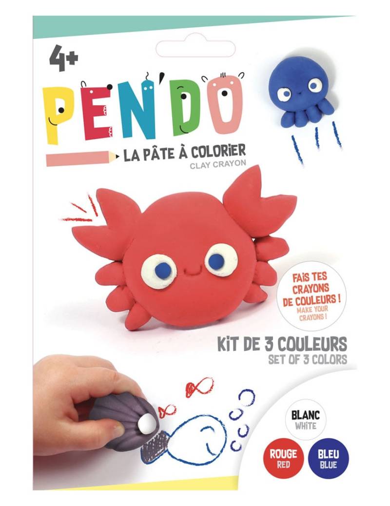 Aquatisches Pen'do Knetstifte-Set Weiß Rot Blau von GRAINES CREATIVES