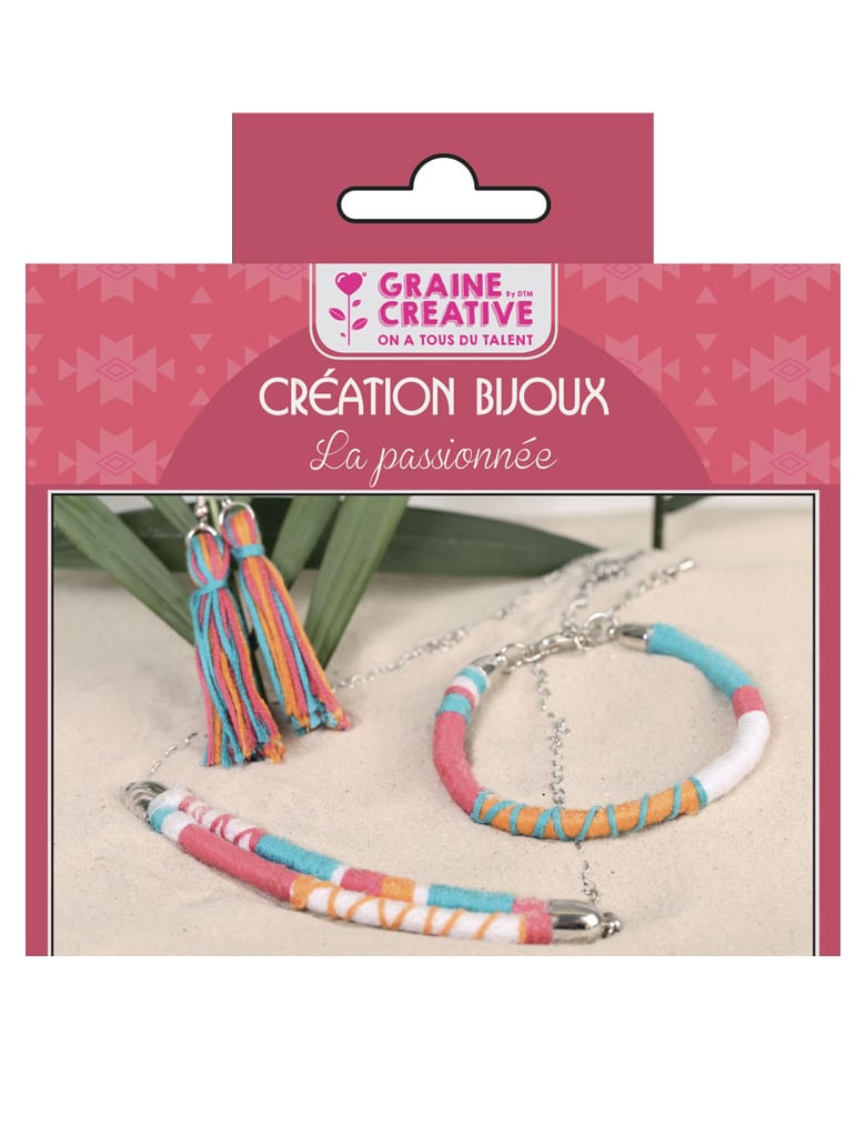 Buntes DIY-Schmuckset 12,5 x 13 cm - Kreativ-Set für Halskette + Armband von GRAINES CREATIVES