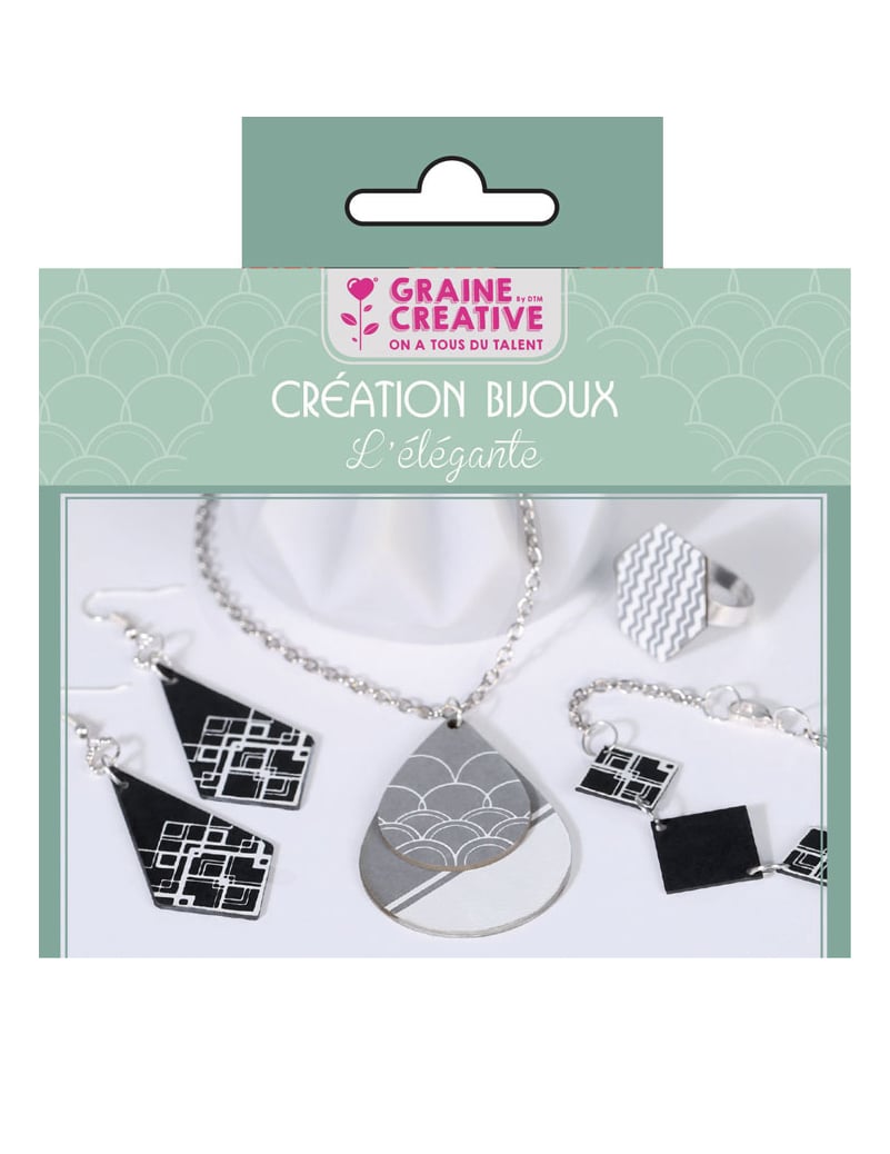 DIY Schmuck-Bastelset Elegantes Set in Schwarz + Silber von GRAINES CREATIVES