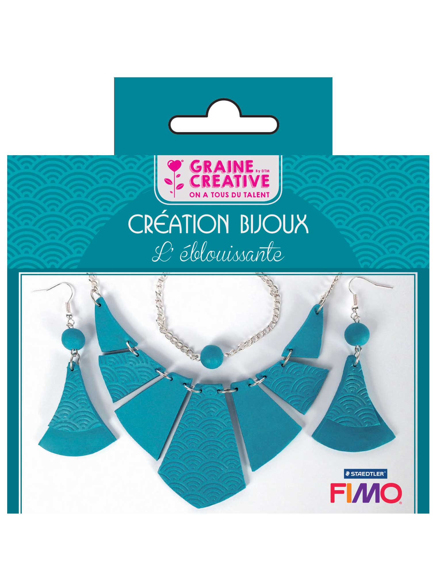 DIY Schmuck-Bastelset Türkis Fimo Knete 12,5 x 13 cm von GRAINES CREATIVES