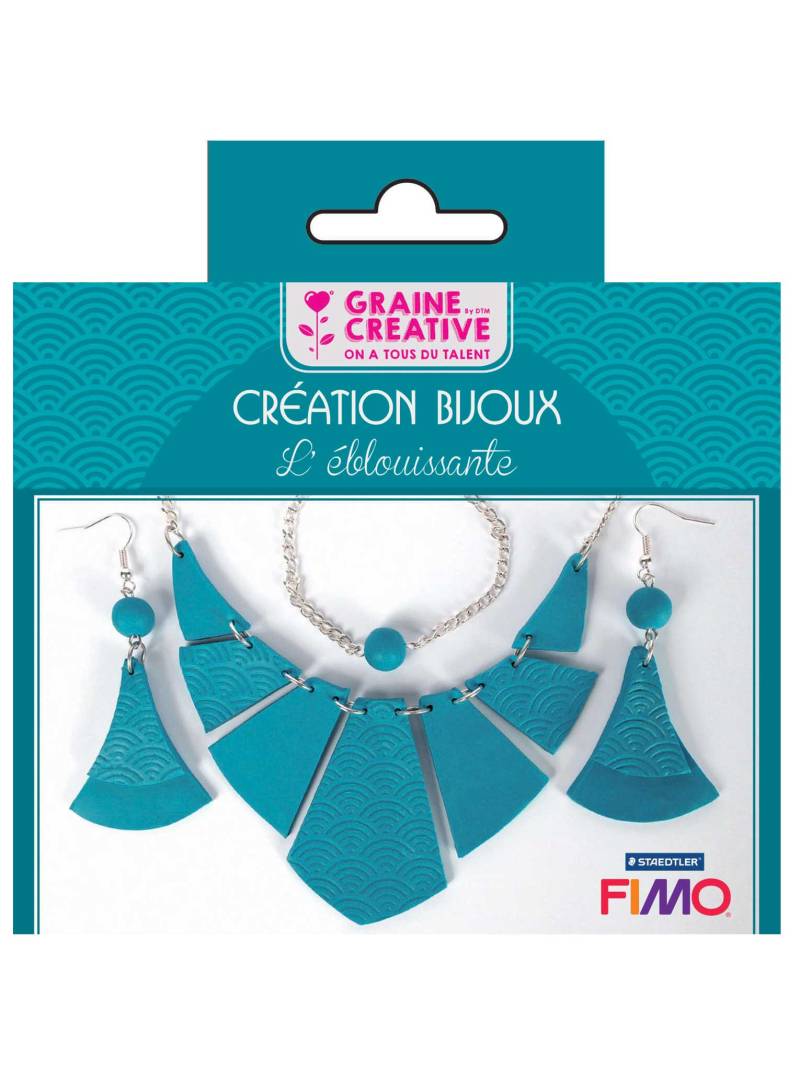 DIY Schmuck-Bastelset Türkis Fimo Knete 12,5 x 13 cm von GRAINES CREATIVES