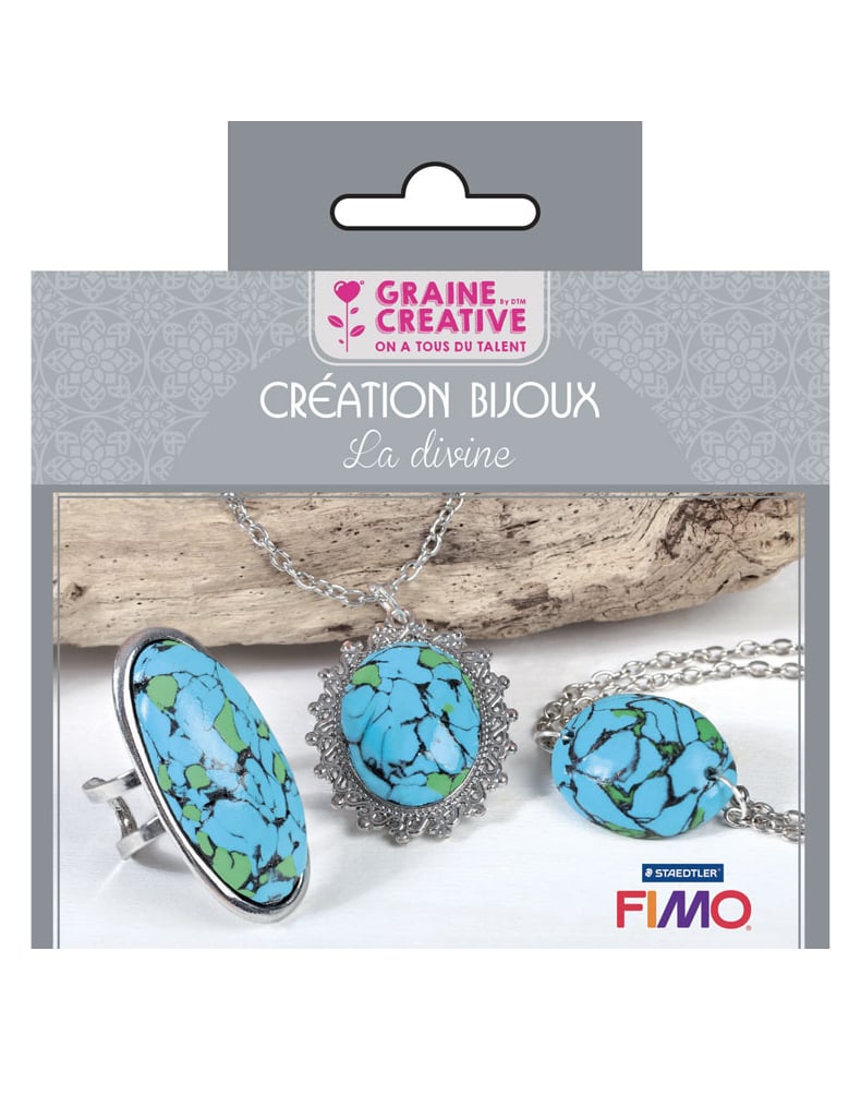 DIY Schmuck-Set Türkis-Look 12,5 x 13 cm La Divine von GRAINES CREATIVES