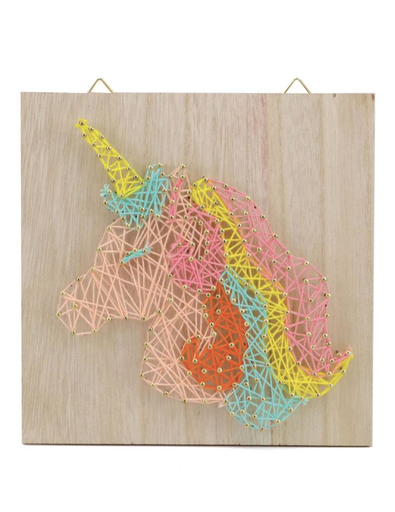 Einhorn String Art DIY Set aus Holz 22 x 22 cm Kreativ-Set von GRAINES CREATIVES