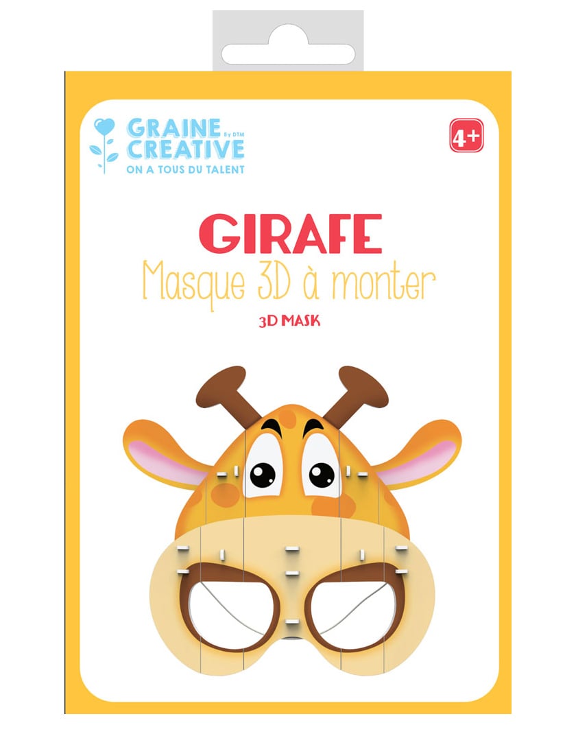 Giraffen 3D-Bastelmaske aus Schaumstoff 16 x 23 cm von GRAINES CREATIVES