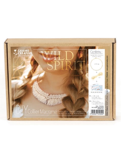 Macramé-Halsketten-Set 14 cm Boho-Stil Gold von GRAINES CREATIVES