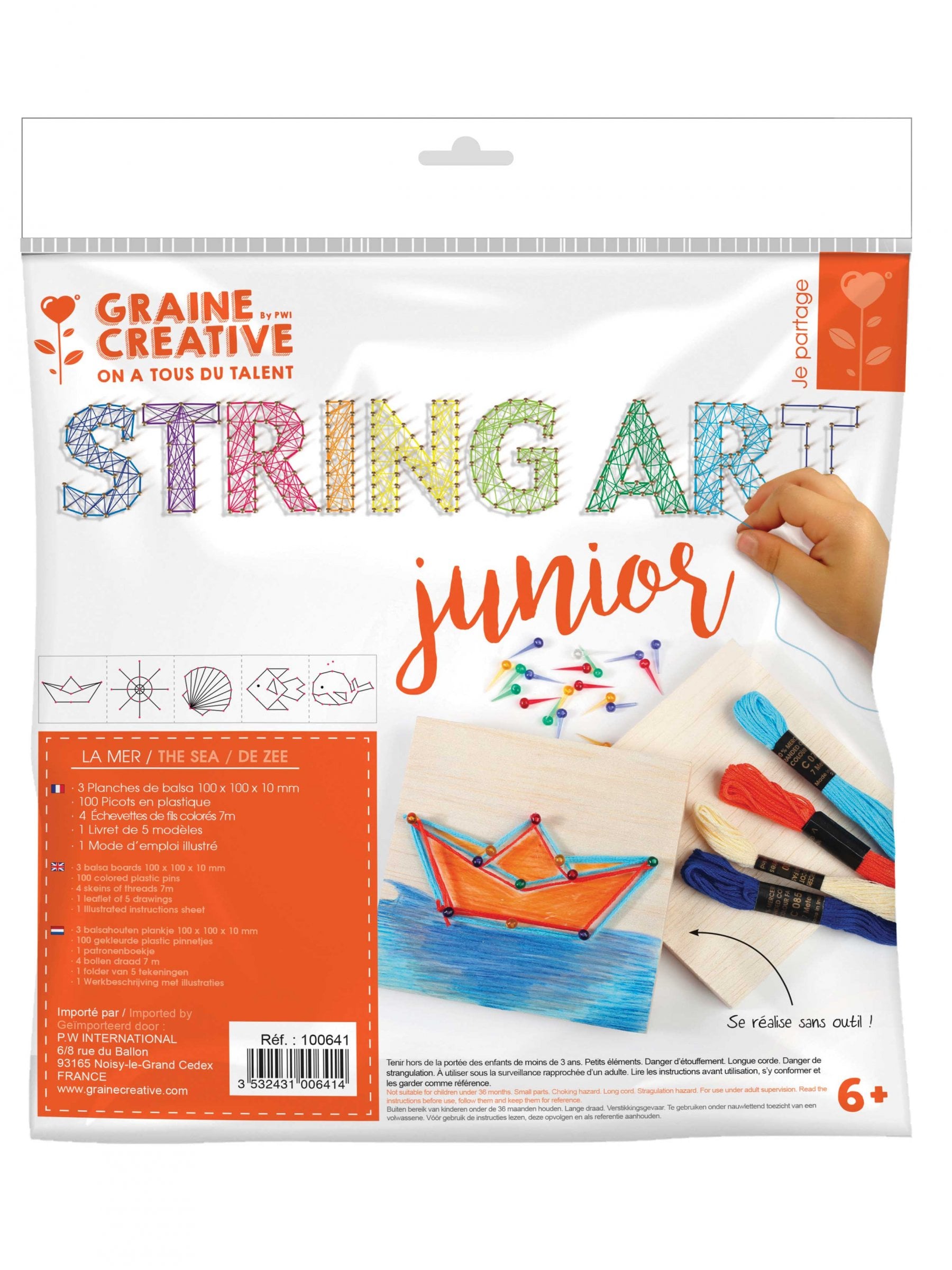 String Art Set Junior Meeresthema - Fadenbilder basteln von GRAINES CREATIVES