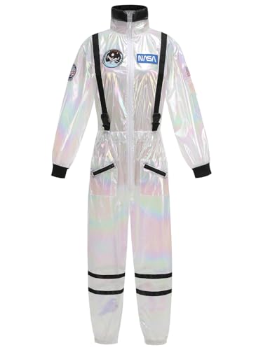 GRAJTCIN Astronauten-Kostüm für Damen, für Erwachsene, glänzend, Raumfahrer, Halloween, Raumfahrer, Weiss/opulenter Garten, M GRAJTCIN Astronauten-Kostüm für Damen, für Erwachsene, glänzend, Raumfahrer, Halloween, Raumfahrer, Weiss/opulenter Garten, M von GRAJTCIN
