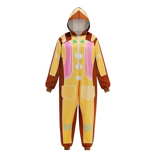 GRAJTCIN Weihnachtskostüm für Erwachsene, Lebkuchenmann, Einteiler für Damen, Einteiler, Pyjama, Cosplay, Halloween, Gelb, Größe L GRAJTCIN Weihnachtskostüm für Erwachsene, Lebkuchenmann, Einteiler für Damen, Einteiler, Pyjama, Cosplay, Halloween, Gelb, Größe L von GRAJTCIN