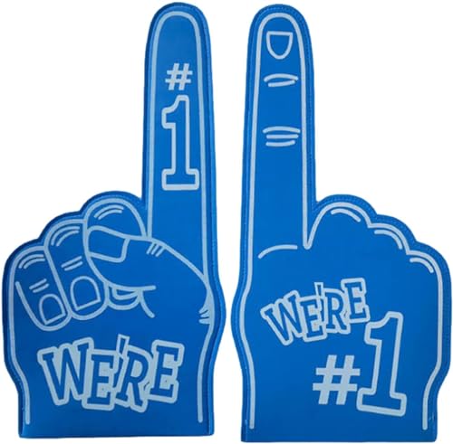 GRARRO 2 Stück Schaumstoff Finger, Mini Schaumfinger, Inspirierend Sportfan Zubehör, Schaumstoff Hand Für Spiele Stadion Events Cheerleading Jubeln (Blau) von GRARRO