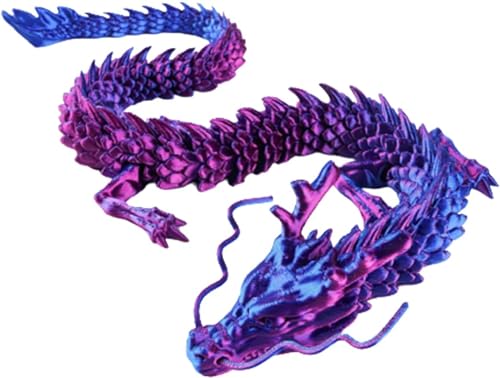 GRARRO 3D Gedruckter gelenkiger Drache, Flexibler gelenkiger Drache 3D gedrucktes Zappelphilipp, 30cm drehbares Drachen Ornament von GRARRO