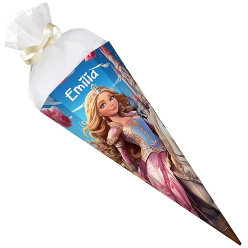 GRAVURZEILE - Bedruckte Schultüte - Prinzessin - Personalisiert mit Namen - Geschenk zur Einschulung - Sechseckige Zuckertüte für Jungen & Mädchen - 61 cm mit Tüll-Verschluss - Farbe: Prinzessin GRAVURZEILE - Bedruckte Schultüte - Prinzessin - Personalisiert mit Namen - Geschenk zur Einschulung - Sechseckige Zuckertüte für Jungen & Mädchen - 61 cm mit Tüll-Verschluss - Farbe: Prinzessin von GRAVURZEILE