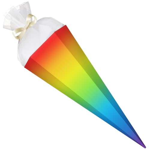 GRAVURZEILE - Bedruckte Schultüte - Verlauf Regenbogen - Rohling mit versch. Motiven zum basteln - Geschenk zur Einschulung - Sechseckige Zuckertüte für Jungen & Mädchen - 61 cm mit Tüll-Verschluss GRAVURZEILE - Bedruckte Schultüte - Verlauf Regenbogen - Rohling mit versch. Motiven zum basteln - Geschenk zur Einschulung - Sechseckige Zuckertüte für Jungen & Mädchen - 61 cm mit Tüll-Verschluss von GRAVURZEILE
