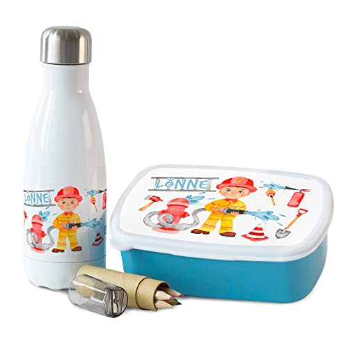 GRAZDesign Brotdose und Trinkflasche Set Feuerwehr für Jungen | personalisierte Brotdose mit Trennwand Trinkflasche aus Edelstahl 350ml | Geschenk zur Einschulung, Kindergarten, Junge GRAZDesign Brotdose und Trinkflasche Set Feuerwehr für Jungen | personalisierte Brotdose mit Trennwand Trinkflasche aus Edelstahl 350ml | Geschenk zur Einschulung, Kindergarten, Junge von GRAZDesign