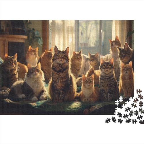 1000 Teile Puzzle Für Erwachsene | Katzen-Kunst 75x50 cm | Herausforderndes Familienpuzzle Ab 14 Jahren Mit Premium-Druck von GRBASNDOU