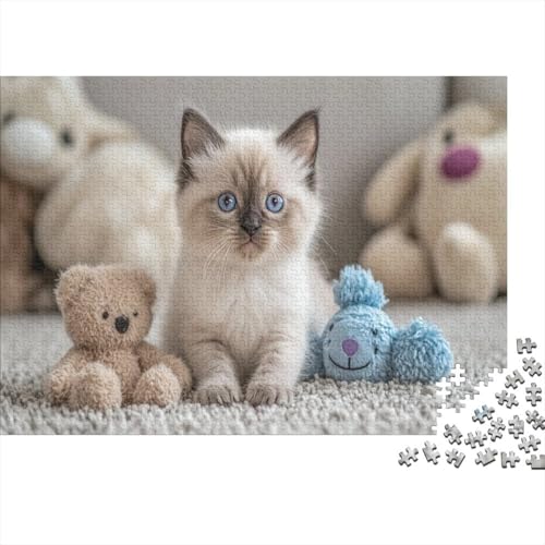 1000 Teile Puzzle Für Erwachsene | Katzen-Kunst 75x50 cm | Herausforderndes Familienpuzzle Ab 14 Jahren Mit Premium-Druck von GRBASNDOU