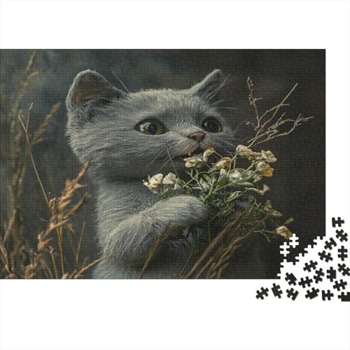1000 Teile Puzzle Für Erwachsene | Katzen-Kunst 75x50 cm | Herausforderndes Familienpuzzle Ab 14 Jahren Mit Premium-Druck von GRBASNDOU