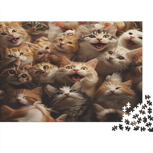 1000 Teile Puzzle Für Erwachsene | Katzen-Kunst 75x50 cm | Herausforderndes Familienpuzzle Ab 14 Jahren Mit Premium-Druck von GRBASNDOU