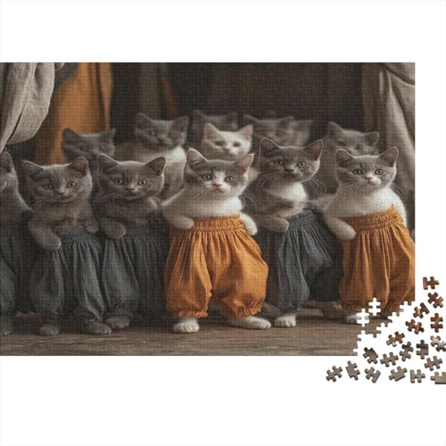 1000 Teile Puzzle Für Erwachsene | Katzen-Kunst 75x50 cm | Herausforderndes Familienpuzzle Ab 14 Jahren Mit Premium-Druck von GRBASNDOU