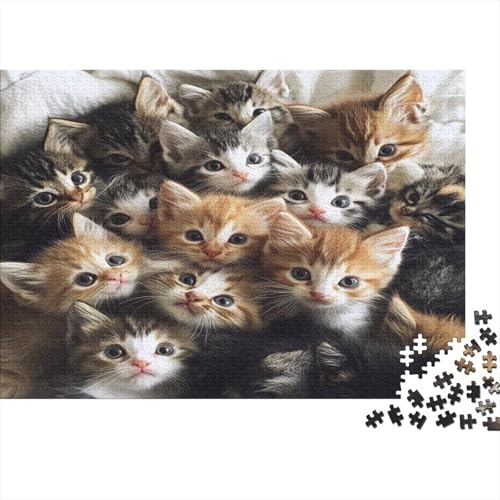 1000 Teile Puzzle Für Erwachsene | Katzen-Kunst 75x50 cm | Herausforderndes Familienpuzzle Ab 14 Jahren Mit Premium-Druck von GRBASNDOU