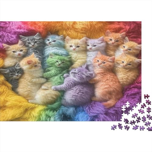 1000 Teile Puzzle Für Erwachsene | Katzen-Kunst 75x50 cm | Herausforderndes Familienpuzzle Ab 14 Jahren Mit Premium-Druck von GRBASNDOU