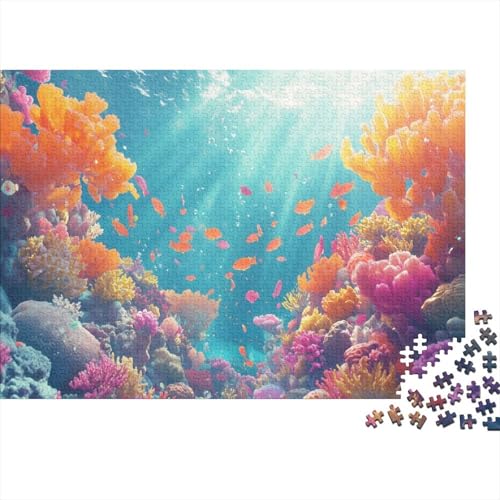 1000pcs (75x50cm) Teile Puzzle Für Erwachsene Tiefseekunst Lernspiele Moderne Wanddekoration Mit Abstrakten Meerestexturen von GRBASNDOU