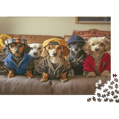 Holz-Puzzle 1000 Teile Erwachsene - 75x50 cm Realistische Welpen-Szene - Herausforderndes Premium-Spiel Für Puzzle-Experten Holz-Puzzle 1000 Teile Erwachsene - 75x50 cm Realistische Welpen-Szene - Herausforderndes Premium-Spiel Für Puzzle-Experten von GRBASNDOU