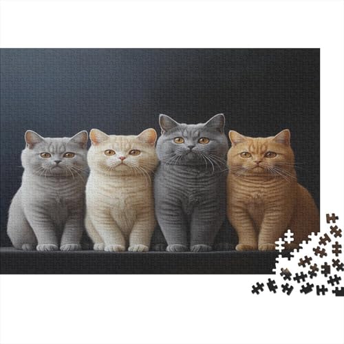 Katzen-Kunstwerk Puzzle 1000 Teile | 75x50 cm Großformat Rätselspiel | Erwachsenenpuzzle Ab 14 Jahre Mit Hochwertigem Tiermotiv von GRBASNDOU