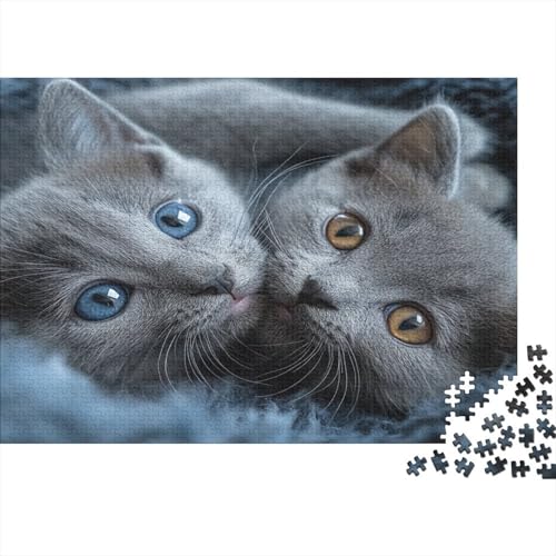 Katzen-Kunstwerk Puzzle 1000 Teile | 75x50 cm Großformat Rätselspiel | Erwachsenenpuzzle Ab 14 Jahre Mit Hochwertigem Tiermotiv von GRBASNDOU