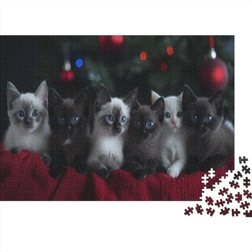 Katzen-Kunstwerk Puzzle 1000 Teile | 75x50 cm Großformat Rätselspiel | Erwachsenenpuzzle Ab 14 Jahre Mit Hochwertigem Tiermotiv von GRBASNDOU