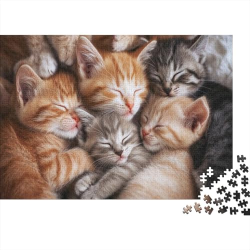 Katzen-Kunstwerk Puzzle 1000 Teile | 75x50 cm Großformat Rätselspiel | Erwachsenenpuzzle Ab 14 Jahre Mit Hochwertigem Tiermotiv von GRBASNDOU